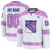 New York Rangers Dresy Personalizované Fanatics Hockey Fights Cancer Practice 2024-25 Bílý - Pánské New York Rangers Dresy Personalizované Fanatics Hockey Fights Cancer Practice 2024-25 Bílý - Pánské